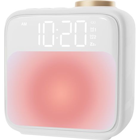 Réveil simulateur d'aube pour chambre, horloge numérique avec machine à sons et veilleuse, batterie rechargeable 1800mAh, réveil pour enfants, gros dormeurs, ados, salon (1/5)