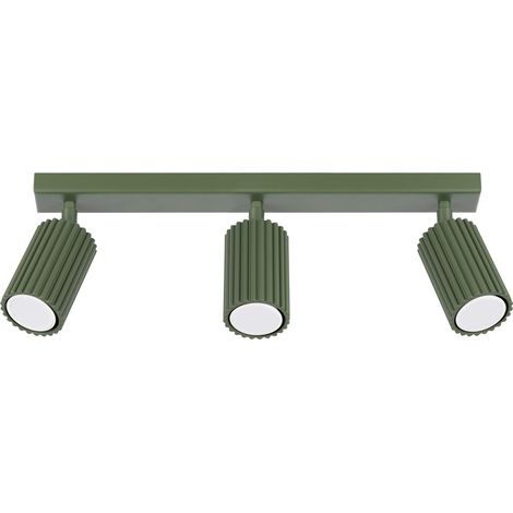 Spot Strahler Aluminium GU10 verstellbar Olivgrün 3-flammig länglich Modern