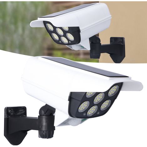 Lampe de surveillance solaire, applique murale solaire à détecteur de présence, éclairage extérieur étanche à 77 LED avec caméra antivol pour cour, allée ou jardin, éclairage public à détecteur de pré (1/5)