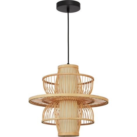 Lampada a sospensione rattan naturale nero E27 Astra (1/5)