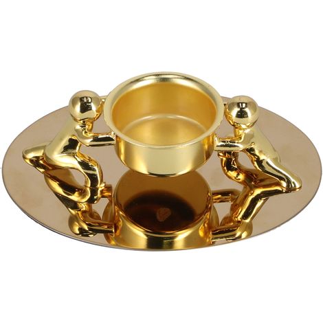 Porte-bougeoir en acier inoxydable doré, support de bougies élégant pour décoration intérieure romantique