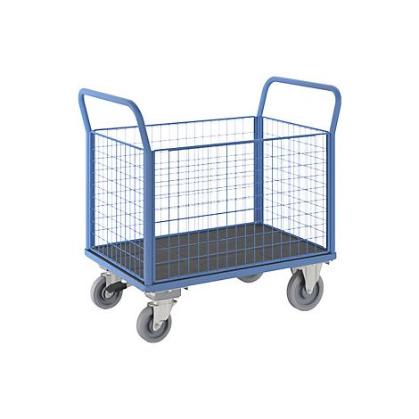 eurokraft pro  Carrello a pianale  4 sponde alte in griglia 