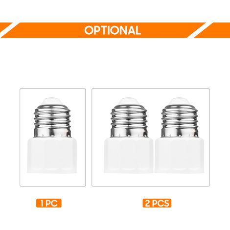 Adaptateur de prise secteur E26/E27 à 2 ou 3 broches vers douille E27, prise américaine pour patio, abri de jardin, garage ou entrepôt. (1/5)