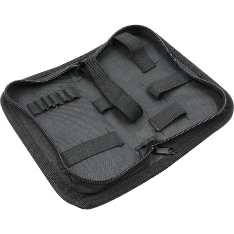 Sacoche de rangement pour outils en toile Oxford imperméable et résistante, idéale pour électricien, charpentier, mécanicien, réparateur de montres, avec fermeture éclair et poches zippées. (1/5)