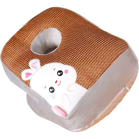 Coussin en rotin double face respirant, doux et moelleux, de style dessin animé, avec motif lapin, idéal pour les bureaux et les chambres à coucher. (1/5)