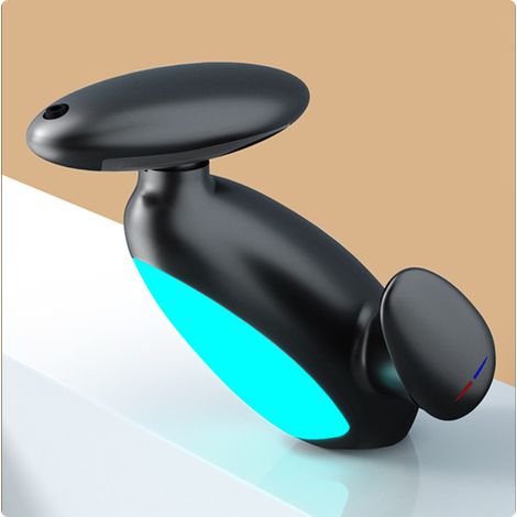 Robinet de salle de bain à LED Penguin, éclairage multicolore, bec pivotant et extractible à 360°, 4 jets, cartouche de valve en céramique (noir) (1/5)