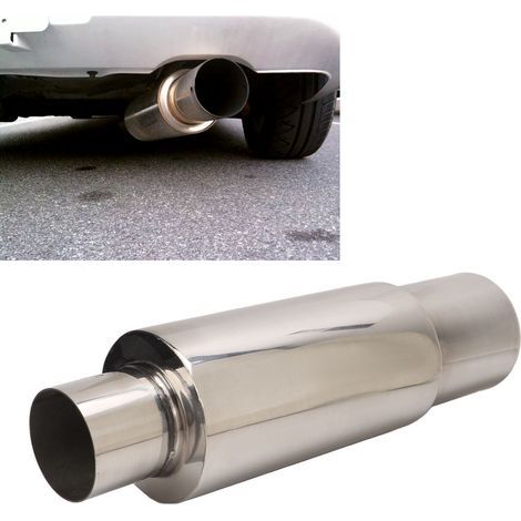 Silencieux Universel en Acier Inoxydable pour Voiture, Entrée 2,5 Pouces, Sortie 3,5 Pouces (1/5)
