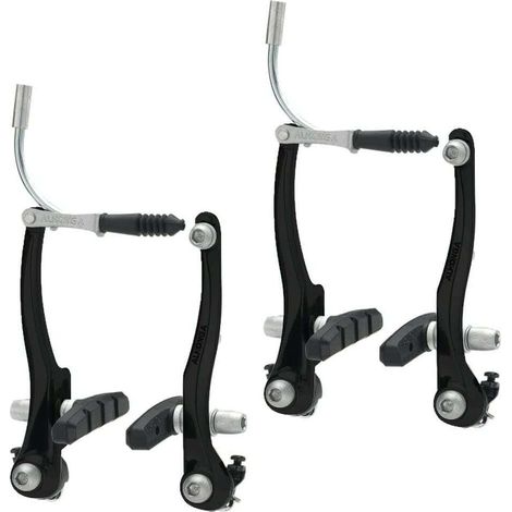 Etrier de frein V-Brake avant et arrière noir  vélo vtt vtc ville freinage cycle set complet