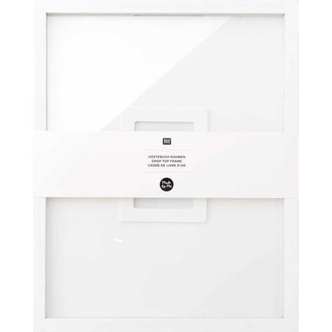 Livre d'or cadre bois blanc- 24 x 30 cm