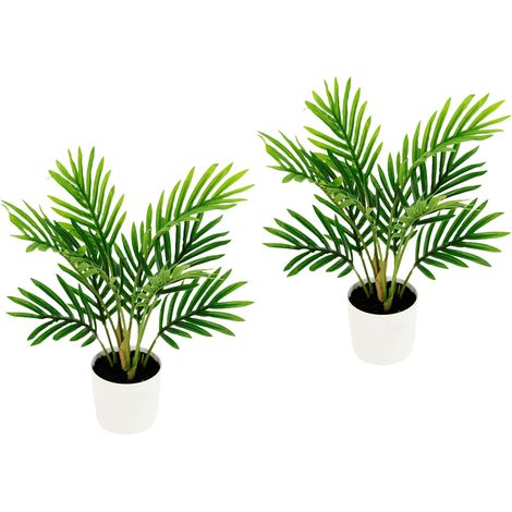 Flair Flower Phoenix Mini Plante Artificielle Tropicale avec Pot en Plastique, Plante Verte, Palmier Areca, Palmier Artificiel pour Bureau, Maison, Salon, hôtel, 30 cm
