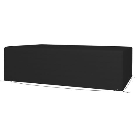 Outdoor Garden Furniture Cover Waterproof, Anti-UV 600D Heavy Duty Oxd Fabric Patio Furniture Cover Rectangular Sofa Table Set, Black, 245 x 165 x 66 cm (1/5)