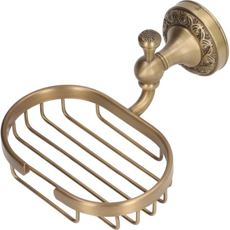 Porte-savon de salle de bain ancien avec plateau à savon et courbe sculptée (1/5)
