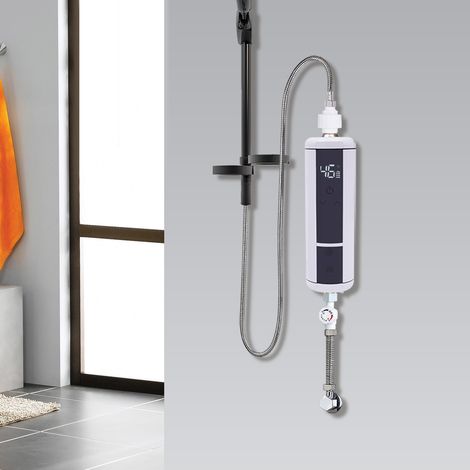 Scaldabagno elettrico istantaneo da 3500 W per doccia senza serbatoio con termostato per acqua calda istantanea