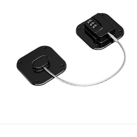Filiyano-Cadenas à combinaison pour réfrigérateur et placard – Cadenas de sécurité auto-adhésifs sans perçage, lot de 2, noir (1/5)