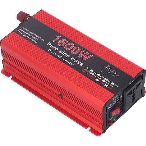Reiner Sinus-Wechselrichter 1600W, Schutzgehäuse aus Aluminiumlegierung, Solar-Außenwechselrichter für Fahrzeuge und Schiffe (DC12V auf AC220V) (1/5)