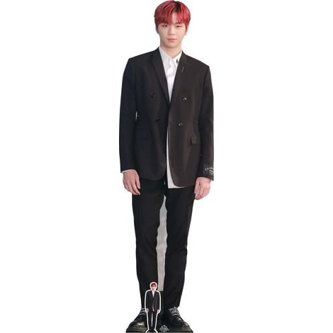 Figurine en carton Kang Daniel cheveux rouges chanteur (Kpop)-Haut 180 cm (1/5)