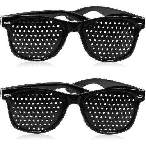 Set aus 2 Lochbrillen zur Verbesserung der Sehschärfe, schwarz, Unisex. (1/2)