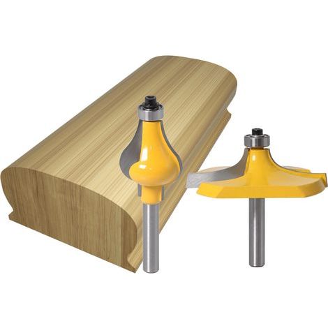 Set di 2 frese per corrimano - Fresa standard/scanalata per modanature - Attacco per rampe di scale e corrimano (1/5)