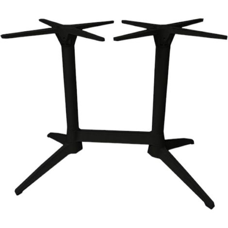 Pied mange debout Double Fixe ELYPSON Noir en aluminium et polypropylène pour extérieur