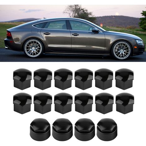 20 pièces bouchons de protection antivol pour écrous de roue auto 17mm noir (1/5)