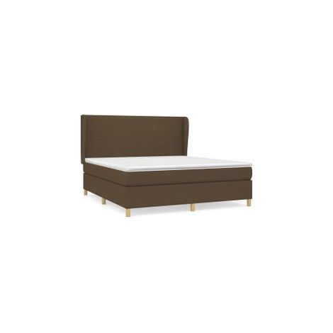 Sommier à lattes de lit avec matelas Marron foncé 180x200 (1/5)