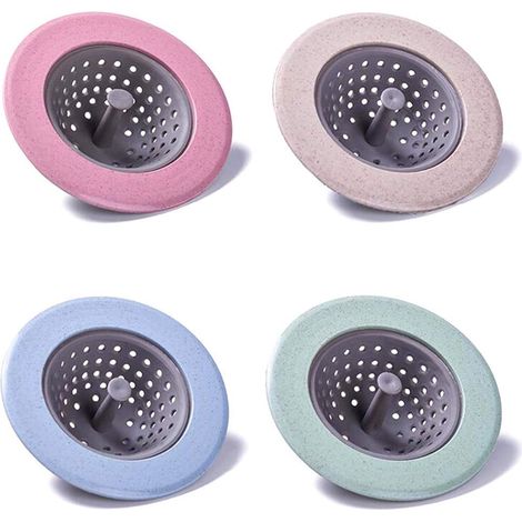 Este juego de 4 tapas de silicona para desagües funciona como filtro para fregaderos de cocina. Fabricadas en silicona, son resistentes a los arañazos y no se deforman, evitando así las obstrucciones. (1/5)