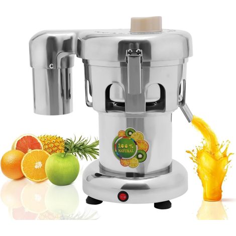 HAUTOUR Presse-agrumes électrique, Extracteur de jus électrique en acier inoxydable avec moteur en cuivre 370 W, 2800 tr/min, sortie de 8,5 cm, pour fruits et légumes, pour maison et bureau (1/5)