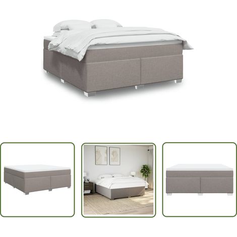vidaXL Sommier à lattes de lit avec matelas Taupe 180x200 cm Tissu (1/5)