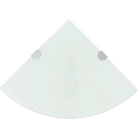 vidaXL Étagère de coin avec supports chromés Verre Blanc 25 x 25 cm (1/5)