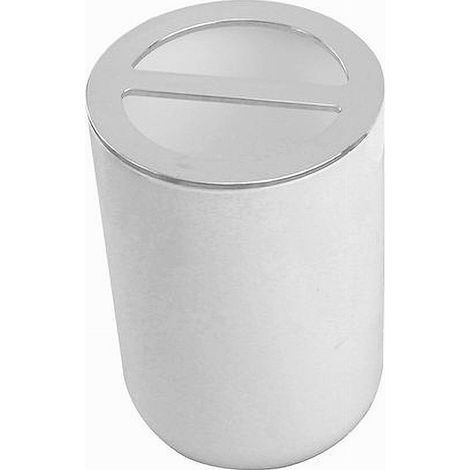 Cleafe - Porta Spazzolini Bicchiere Accessorio Per Arredo Bagno 2 Fori Bianco Silver 69462 - (1/2)
