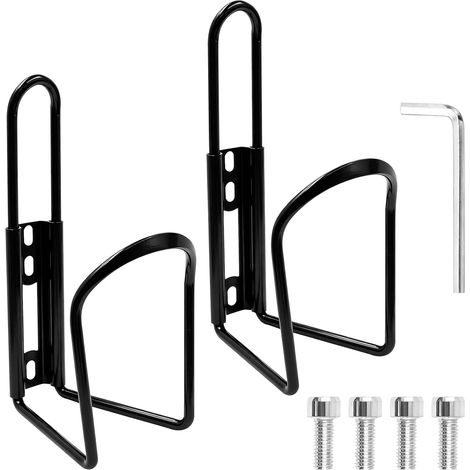 2Pcs Porte-Bouteille de vélo avec vis, Porte-bidon Universel pour vélo Porte-bidon de cyclisme pour VTT, Vélo de Route (Noir) 4 vis et 1 clé