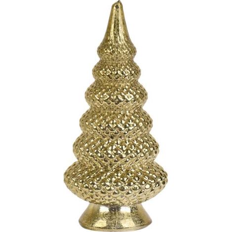 Albero decorativo in vetro oro 12cm x 25.5cm finitura antica