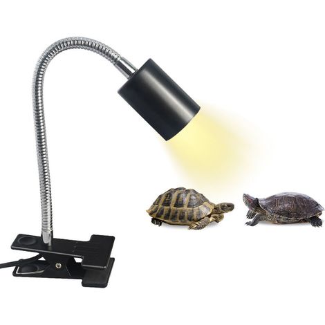 Ampoules UVA UVB,Lampe Reptiles Lampe Tortue Terrestre Chauffante avec Base Longue 360°Rotation pour Reptiles et Amphibiens (1/5)