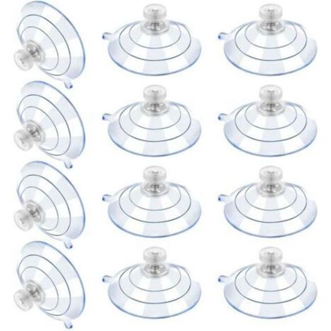 12 grandes ventouses, ventouses en plastique, ventouse anti-collision transparente, écrou à vis en caoutchouc, ventouse en métal, remplacement en PVC transparent solide avec écrou à vis (60M5-10)
