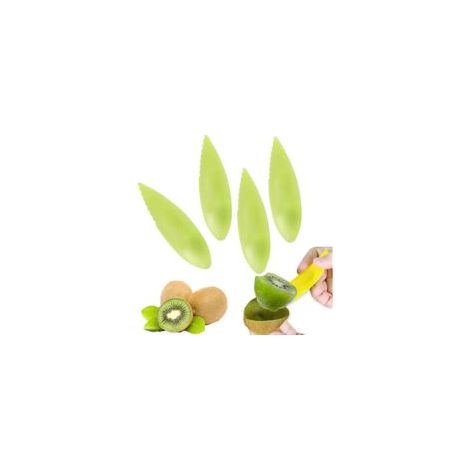 Kiwi Lot de 10 cuillères en plastique pour éplucheur de fruits et ustensiles de cuisine, éplucheur kiwi, cuillère, cuillère en plastique, couteau à fruits, couleurs aléatoires (1/5)