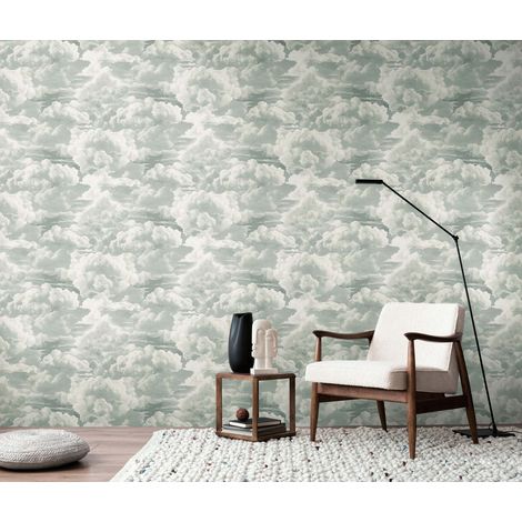 Papier peint nuage gris et blanc, chambre enfant, salon, chambre à coucher, 399851 (1/4)