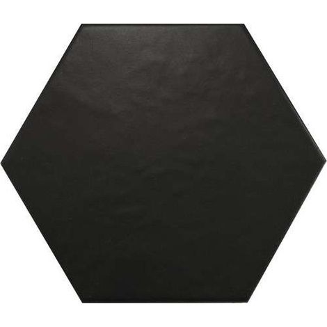 Eiffel Art Construction – Carrelage hexagonal uni noir mate 17,5x20 cm – Grès cérame haute durabilité – Pour revêtements sol et mur – Boîte de 0,71m2 (1/5)