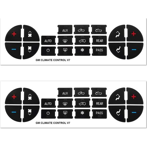 2 x Car Air Conditioning Control Stickers, Car Dashboard Button Sticker, Self-Adhesive Car Radio Dashboard Button (19 Buttons) (1/5)
