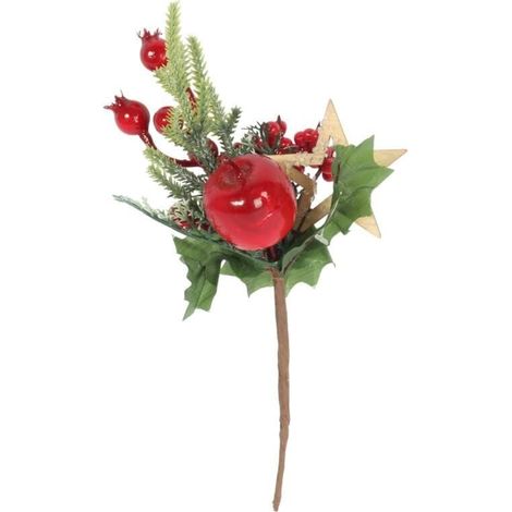 PIK Avec branche de sorbier et de pommier 22 CM rouge (1/3)