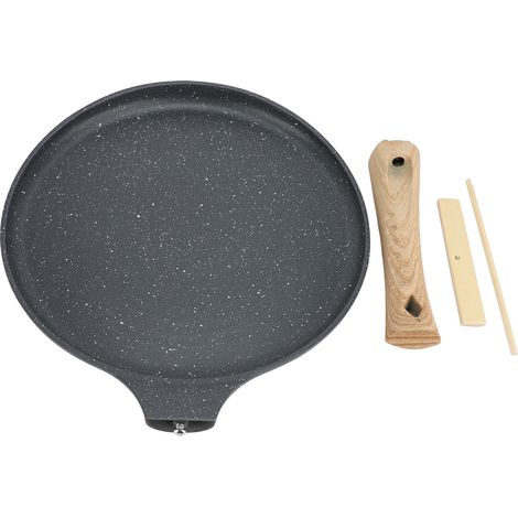 Crêpière antiadhésive multifonctionnelle pour la cuisine, adaptée à une utilisation sur la cuisinière, pour frire et pour une utilisation en cuisine, couleur grise, 20 cm. (1/2)