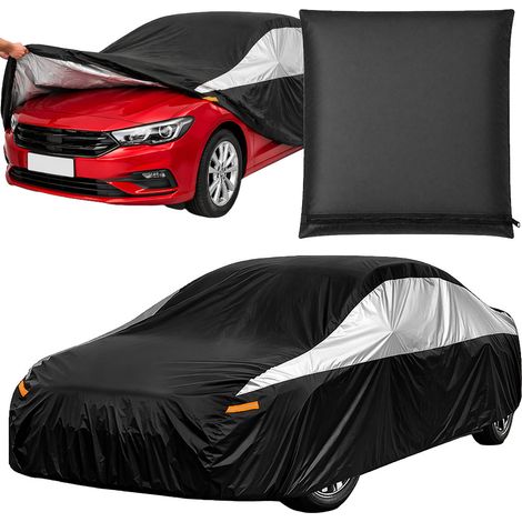 Housse de voiture toutes saisons imperméable en toile noire taille m (1/5)