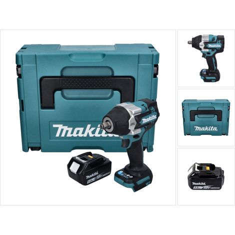 Avvitatore a impulsi a batteria Makita DTW 700 T1J 18 V 700 Nm 1/2" XPT Brushless + 1x batteria ricaricabile 5,0 Ah + Makpac - senza caricabatterie