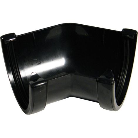 FloPlast Hi-Cap 135 Degree Angle Black Gutter Component (1/2)