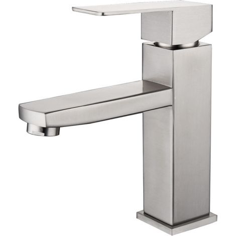 (Type A) Robinet de cuisine en acier inoxydable érable, mitigeur eau chaude/eau froide, accessoires pour évier, salle de bain et baignoire (1/4)