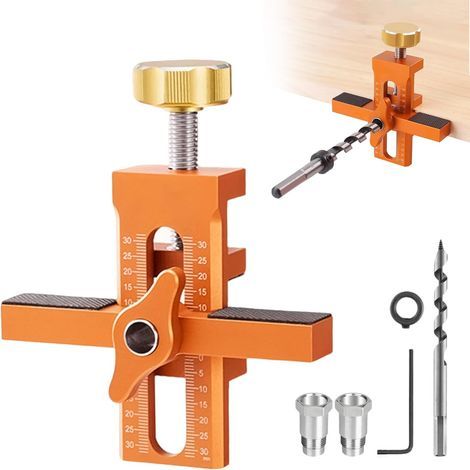 Verstellbares Schranktür-Positionierwerkzeug: Robustes und einfach zu bedienendes Positionierwerkzeug für die Montage von Schranktüren in der Holzbearbeitung (Orange) (1/5)