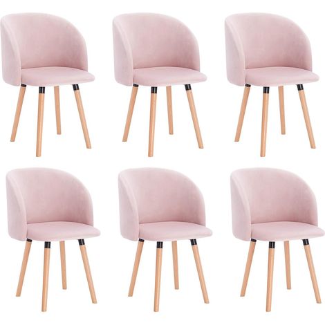 WOLTU - Juego de 6 sillas de comedor y cocina, asiento de terciopelo y patas de madera maciza, color gris (1/5)