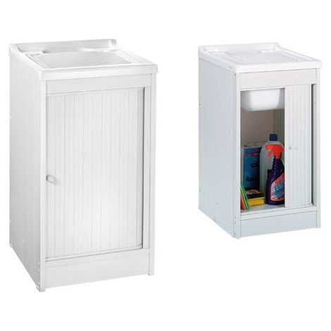 Armoire d'évier en résine avec porte coulissante