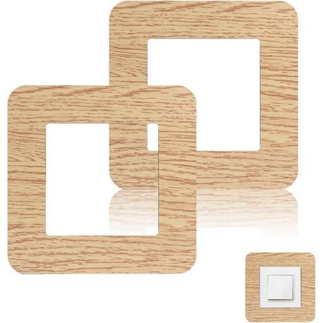 Encadrement pour interrupteur 2 pièces de plaques de couverture d'interrupteur de 86 cm en grain de bois plaque de doigt en acrylique de forme carrée pour prise unique pour décoration de maison