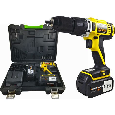 TRADE SHOP - Trapano Avvitatore Con Percussione Cordless 18v 3ah Li-ion Bleked-finker Egcd18v -