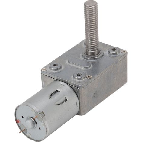 Moteur à Engrenage Micro DC 12V, Réducteur de Vitesse à Vis sans Fin Réversible, Arbre M8x33mm, 150 RPM, Haute Torsion, Auto-bloquant (1/5)
